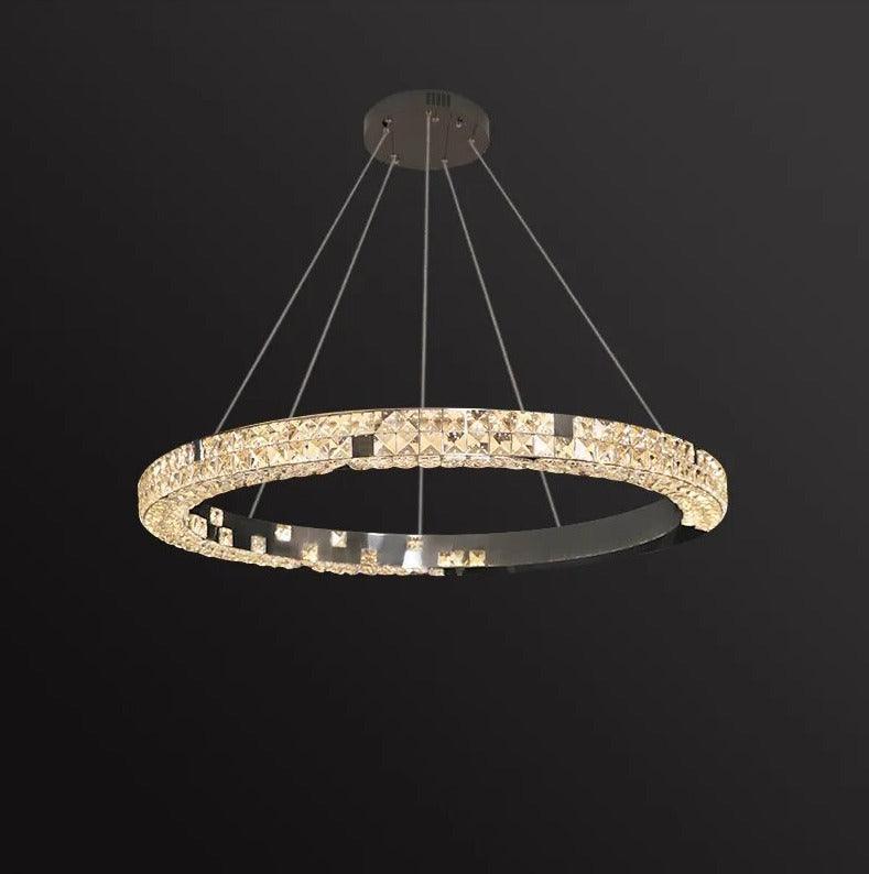 AZER - Round Black Luxury Crystal Chandelier - Creating Coziness