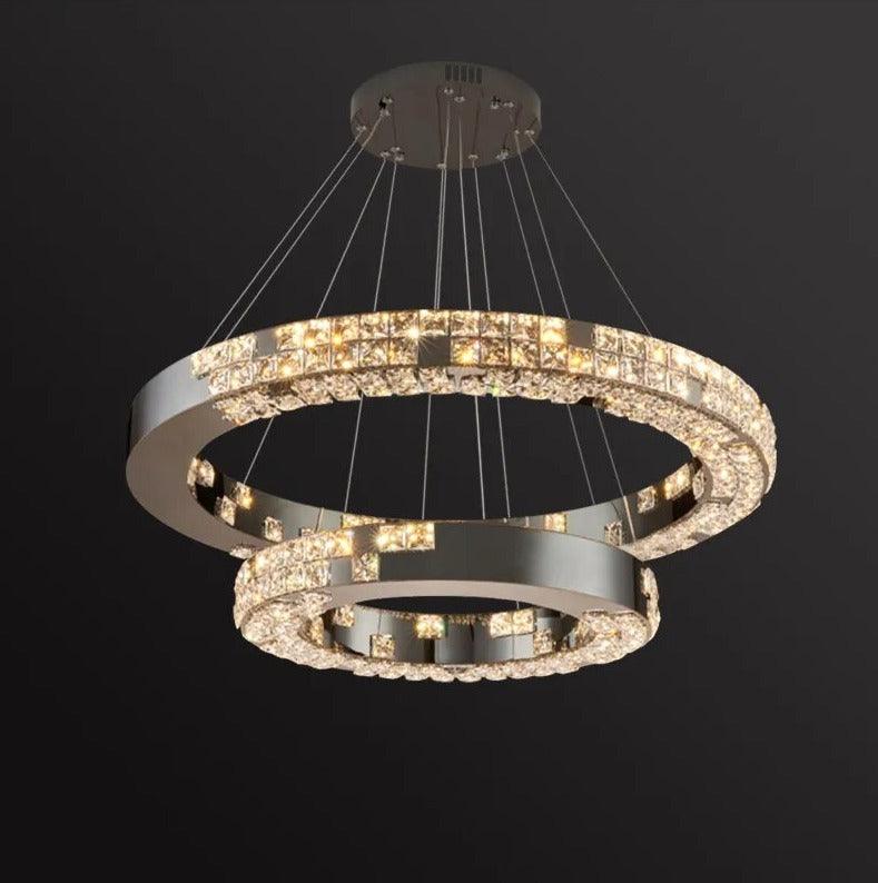 AZER - Round Black Luxury Crystal Chandelier - Creating Coziness