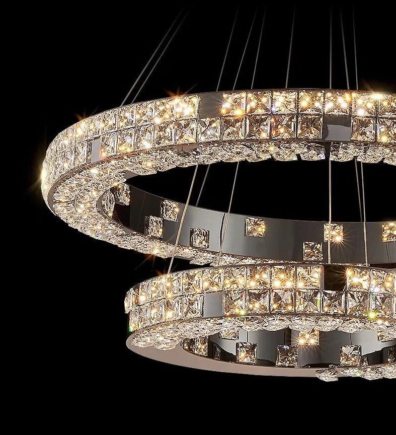 AZER - Round Black Luxury Crystal Chandelier - Creating Coziness