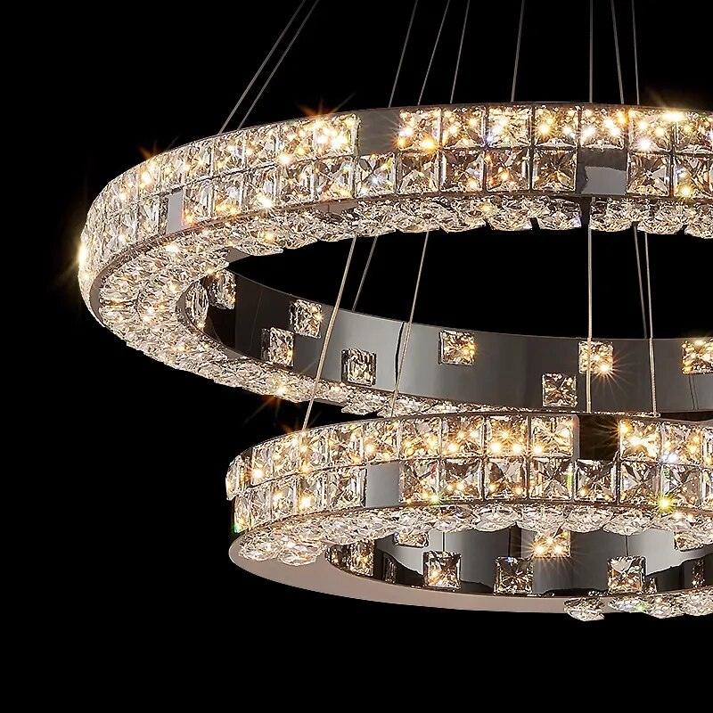 AZER - Round Black Luxury Crystal Chandelier - Creating Coziness