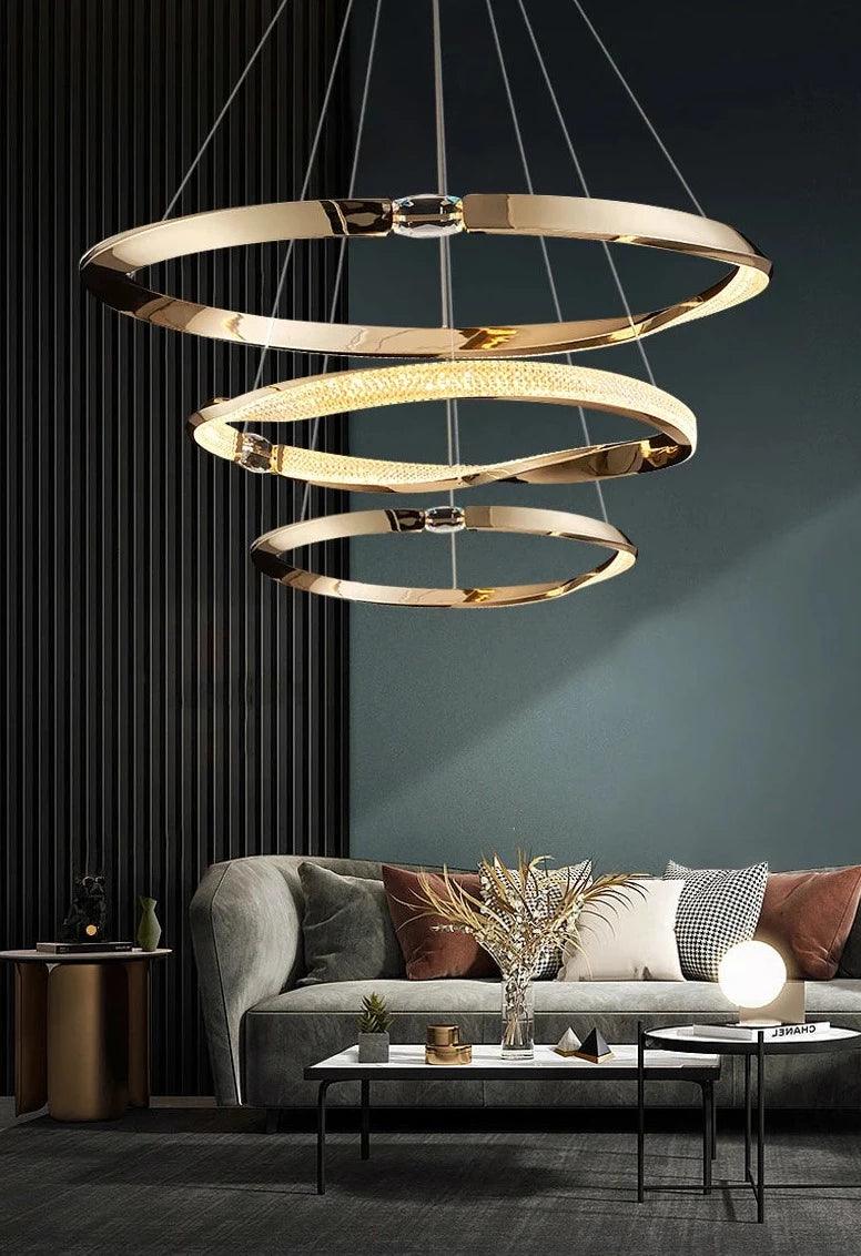 Chandelier with Diamond Rings - Creating Coziness