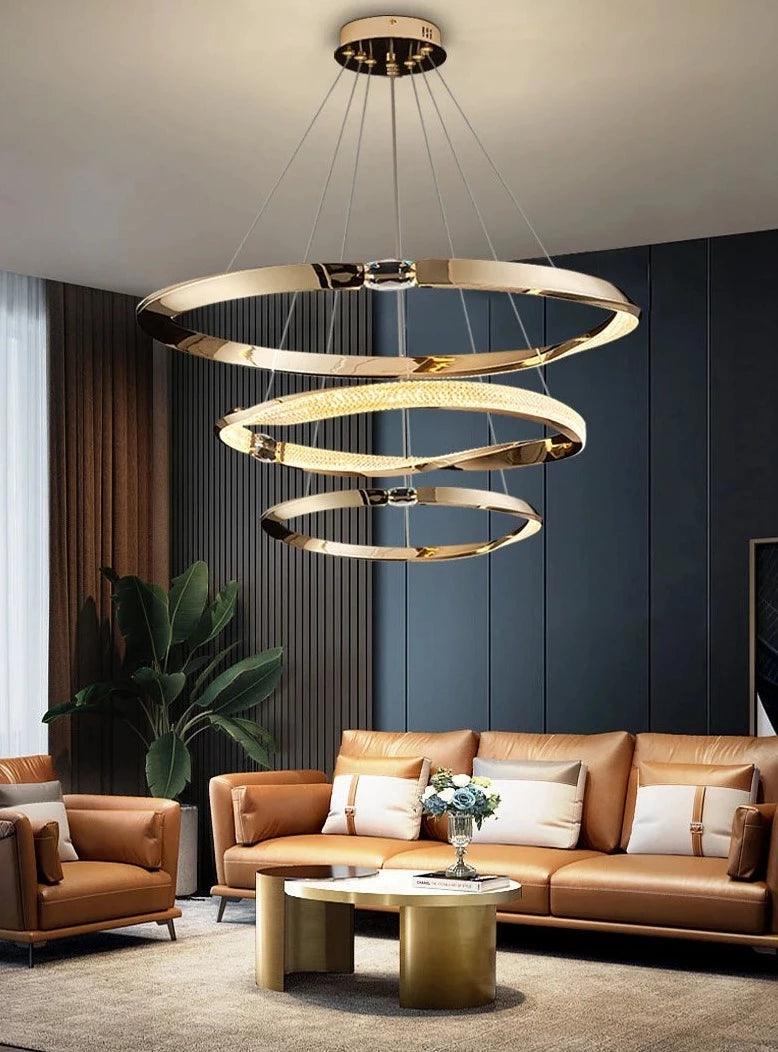 Chandelier with Diamond Rings - Creating Coziness