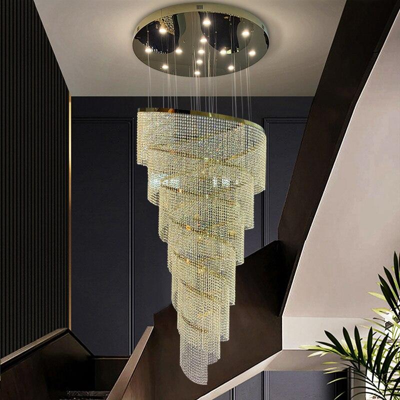 Creative Crystal Staircase Chandelier Spiral Design - Creating Coziness