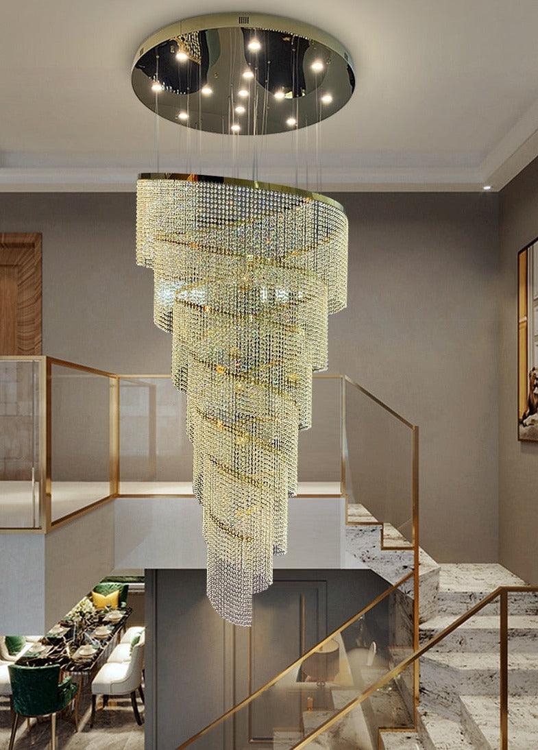 Creative Crystal Staircase Chandelier Spiral Design - Creating Coziness