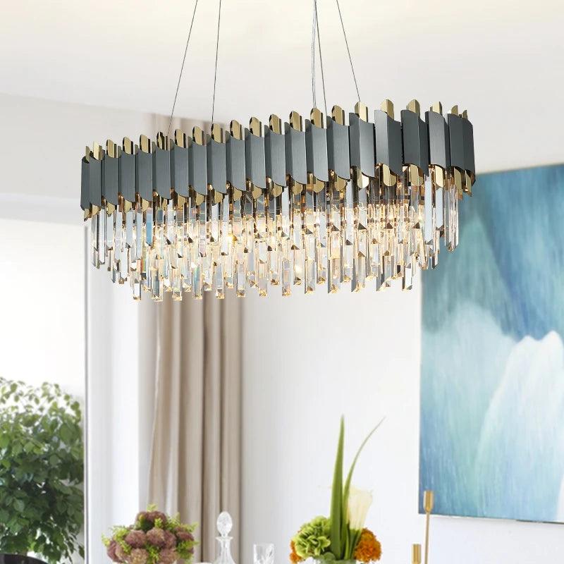 Creative Led Drum Gold/Black Crystal Hanging Lighting For Living Room, Dining Room - Creating Coziness
