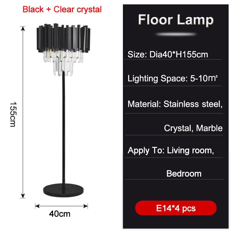 Crystal Floor Lamp Gold Black Chrome - Creating Coziness