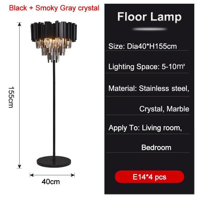 Crystal Floor Lamp Gold Black Chrome - Creating Coziness