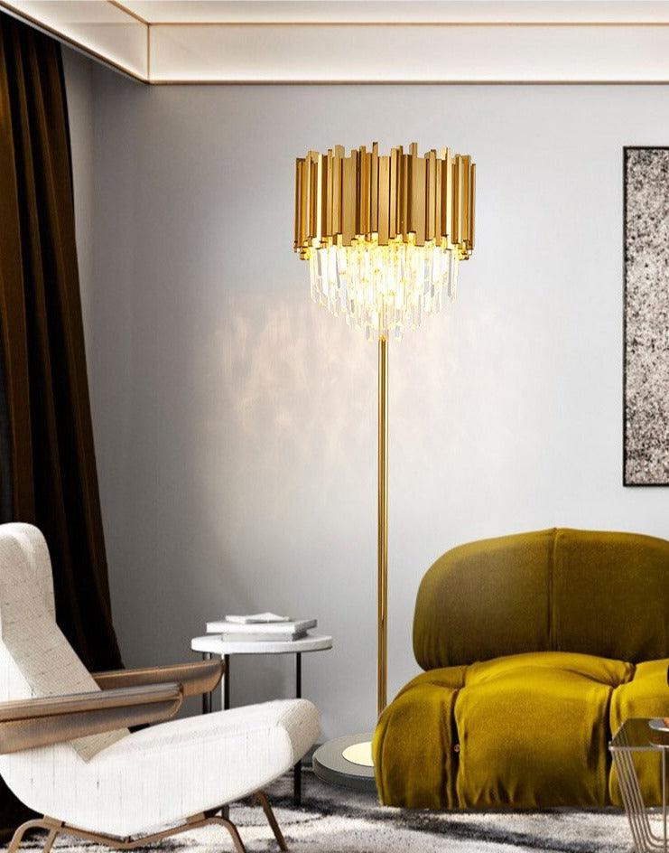 Crystal Floor Lamp Gold Black Chrome - Creating Coziness