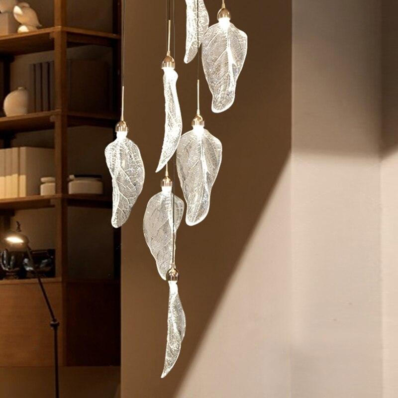 Floating leaf Сhandelier for staircase - Creating Coziness