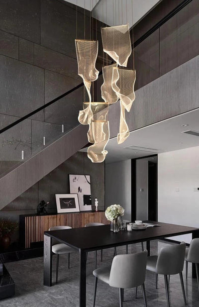 Flying Napkin Chandelier staircase design pendant lamp - Creating Coziness