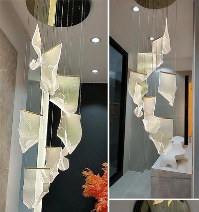 Flying Napkin Chandelier staircase design pendant lamp - Creating Coziness