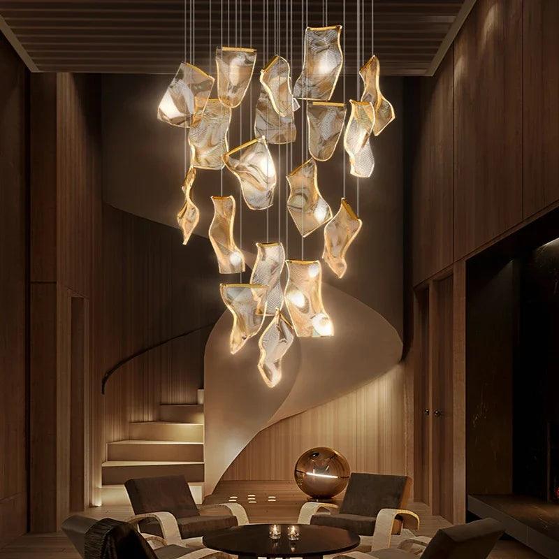 Flying Napkin Chandelier staircase design pendant lamp - Creating Coziness