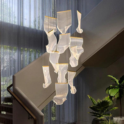 Flying Napkin Chandelier staircase design pendant lamp - Creating Coziness