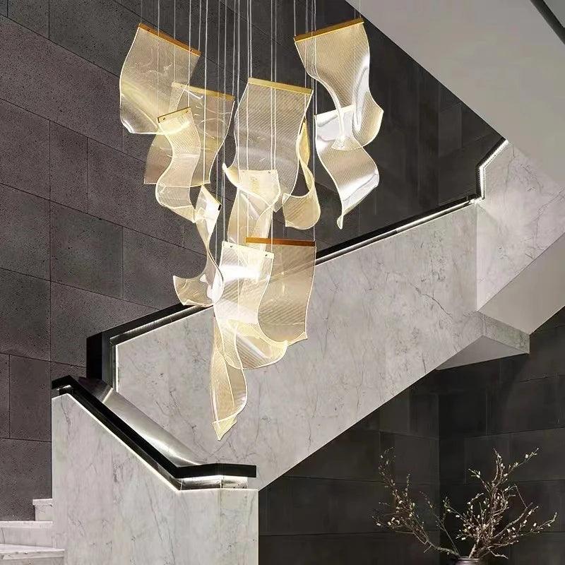 Flying Napkin Chandelier staircase design pendant lamp - Creating Coziness