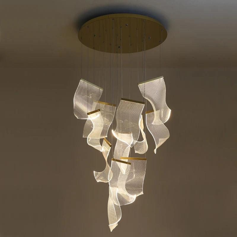 Flying Napkin Chandelier staircase design pendant lamp - Creating Coziness