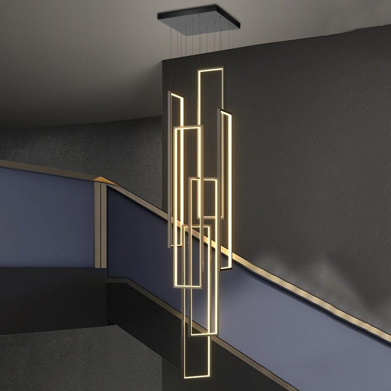 Frame Aluminum LED Chandelier for Staircase - Creating Coziness