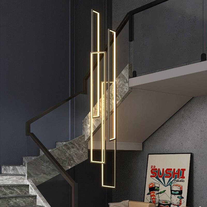 Frame Aluminum LED Chandelier for Staircase - Creating Coziness