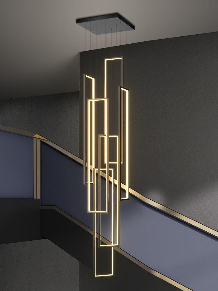 Frame Aluminum LED Chandelier for Staircase - Creating Coziness