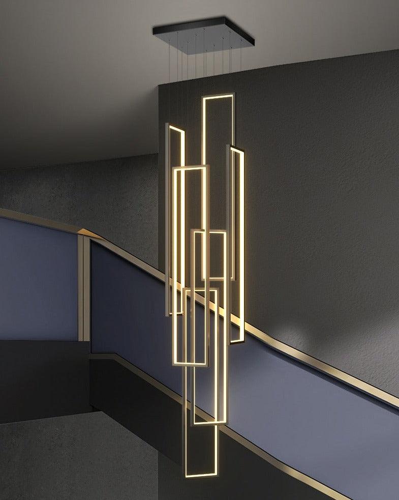 Frame Aluminum LED Chandelier for Staircase - Creating Coziness