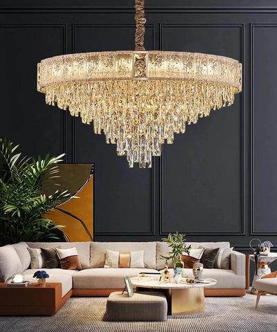 Gio Gold Crystal Chandelier - Creating Coziness