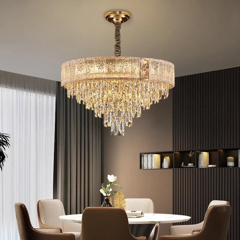 Gio Gold Crystal Chandelier - Creating Coziness