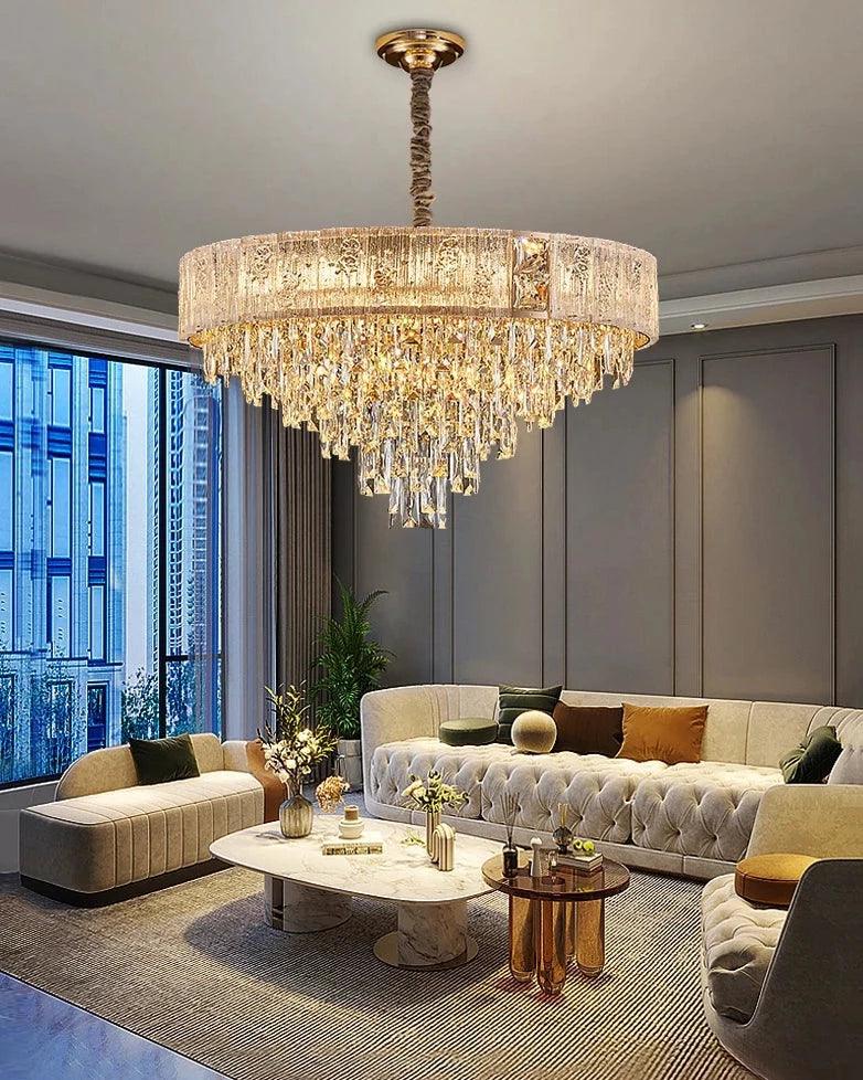 Gio Gold Crystal Chandelier - Creating Coziness
