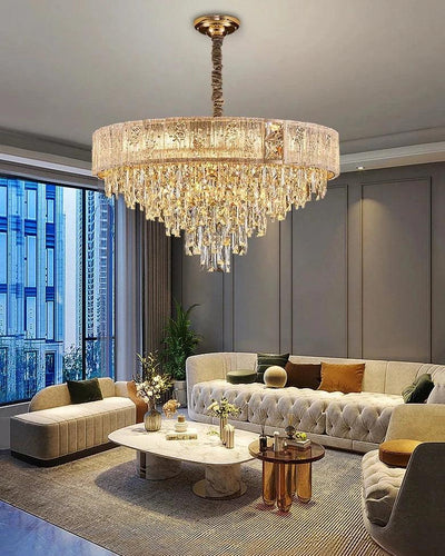 Gio Gold Crystal Chandelier - Creating Coziness