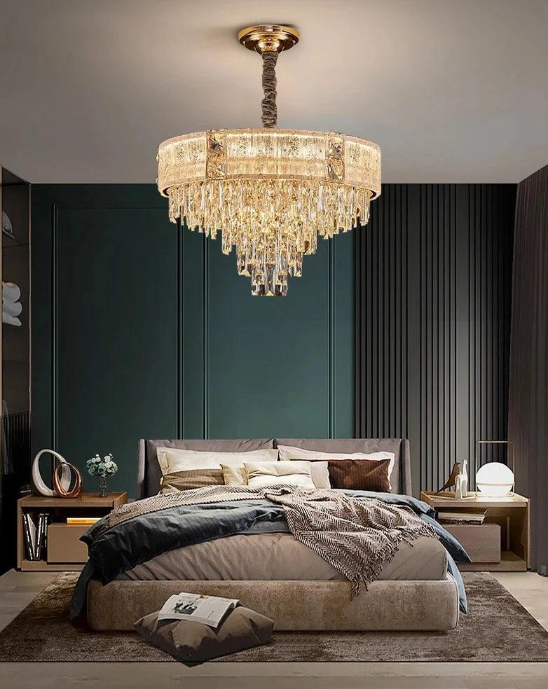 Gio Gold Crystal Chandelier - Creating Coziness