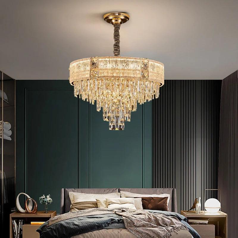 Gio Gold Crystal Chandelier - Creating Coziness