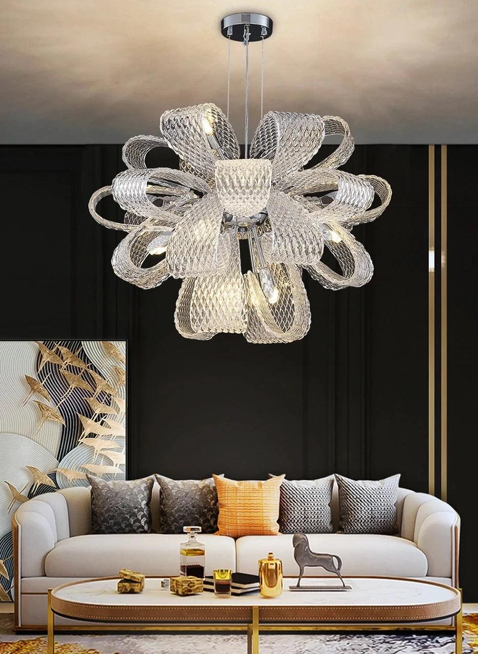 Glass lamp in the shape of a flower bow for the living room, bedroom, dining room. - Creating Coziness