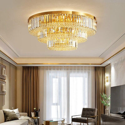 Gold Crystal Round Ceiling Chandelier - Creating Coziness