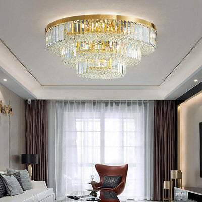 Gold Crystal Round Ceiling Chandelier - Creating Coziness