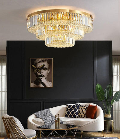 Gold Crystal Round Ceiling Chandelier - Creating Coziness