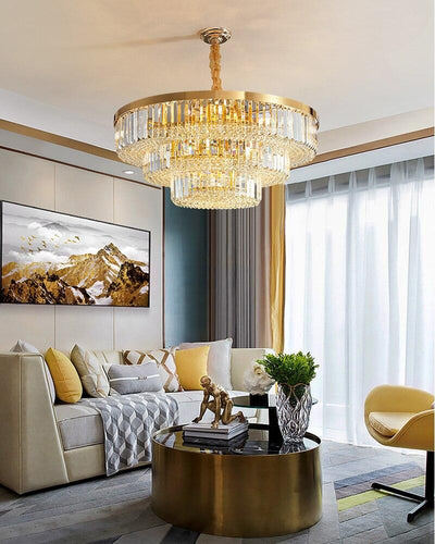 Gold Crystal Round Ceiling Chandelier - Creating Coziness