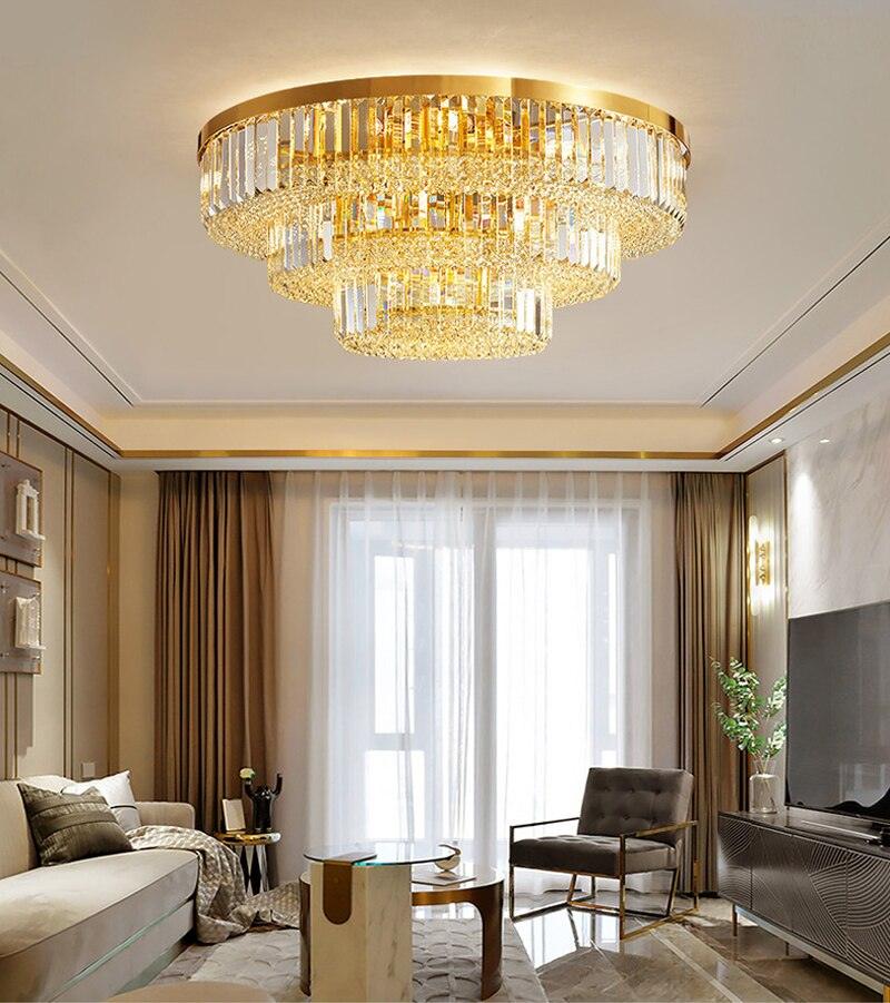 Gold Crystal Round Ceiling Chandelier - Creating Coziness