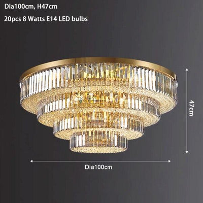 Gold Crystal Round Ceiling Chandelier - Creating Coziness