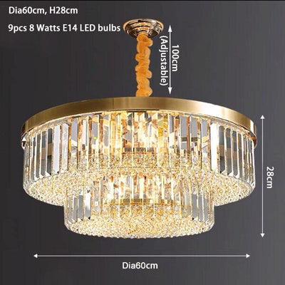 Gold Crystal Round Ceiling Chandelier - Creating Coziness