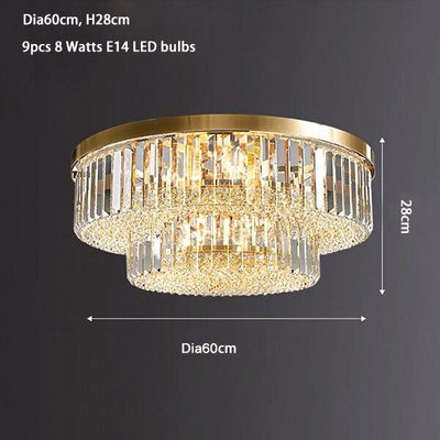 Gold Crystal Round Ceiling Chandelier - Creating Coziness