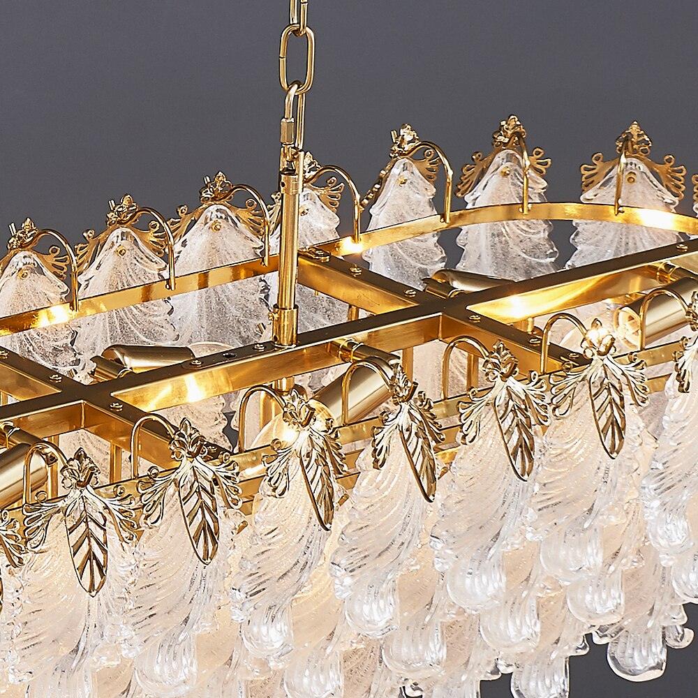 Gold Rectangle Led Glass Chandelier - Creating Coziness