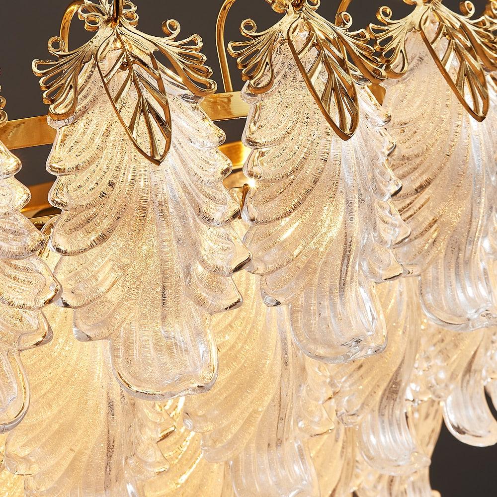 Gold Rectangle Led Glass Chandelier - Creating Coziness