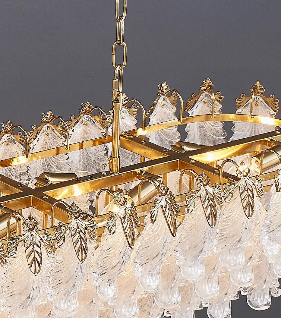 Gold Rectangle Led Glass Chandelier - Creating Coziness