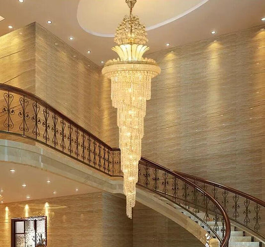 Havia Large Gold Imperial Crystal Staircase Chandelier - Creating Coziness