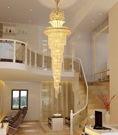 Havia Large Gold Imperial Crystal Staircase Chandelier - Creating Coziness