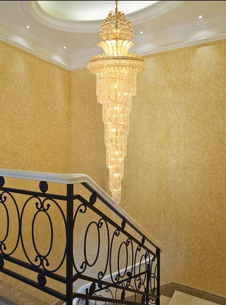 Havia Large Gold Imperial Crystal Staircase Chandelier - Creating Coziness