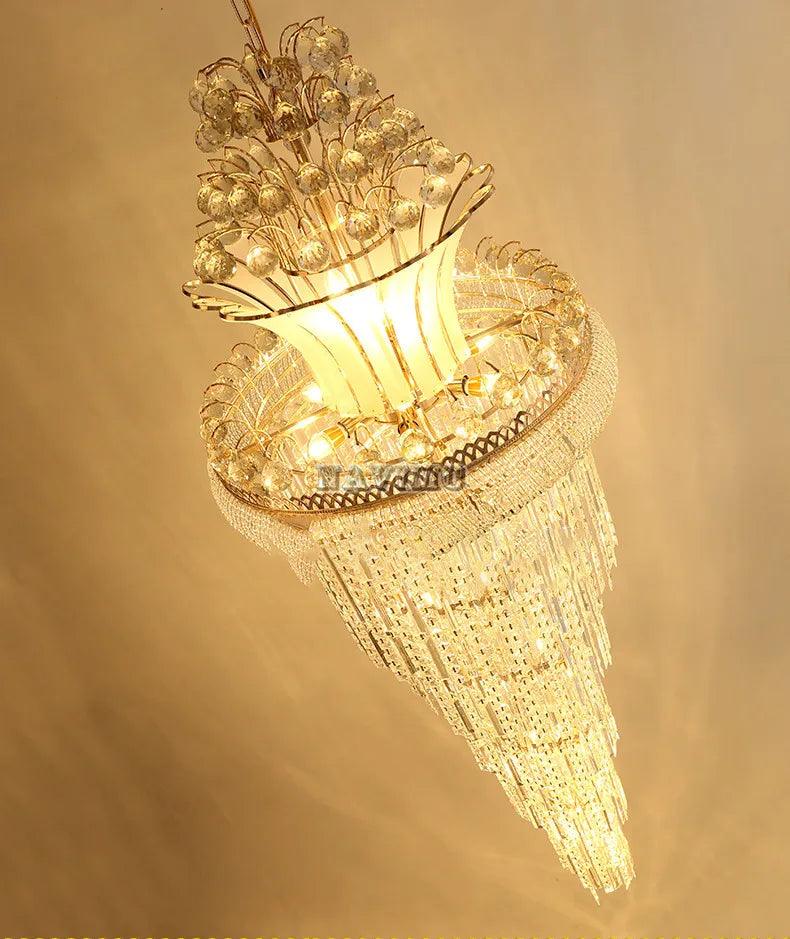 Havia Large Gold Imperial Crystal Staircase Chandelier - Creating Coziness