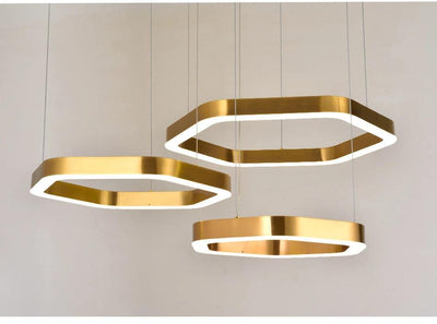 Hexagonal Gold Chandelier - Creating Coziness