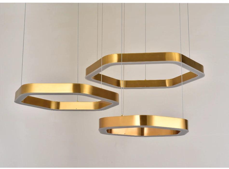 Hexagonal Gold Chandelier - Creating Coziness