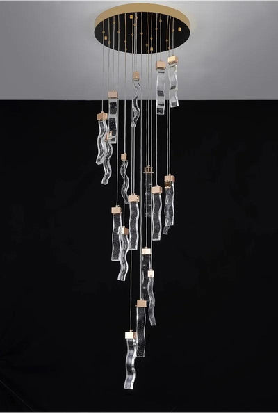 Hot Wave Crystal Staircase Chandelier Creative Design - Creating Coziness