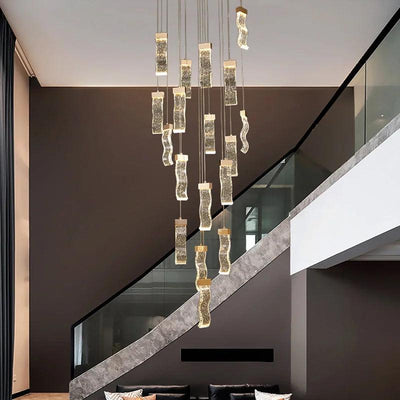 Hot Wave Crystal Staircase Chandelier Creative Design - Creating Coziness