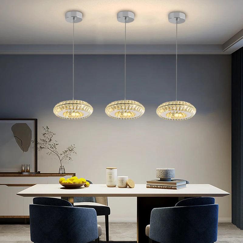 LED Crystal Round Pendant Light for Dining Room - Creating Coziness